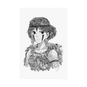 PRINCESS MONONOKE BLACK & WHITE POSTER PRINCESS MONONOKE BLACK & WHITE POSTER