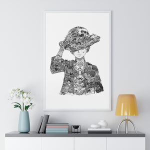 LUFFY BLACK & WHITE FRAMED POSTER LUFFY BLACK & WHITE FRAMED POSTER