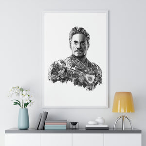 IRON MAN BLACK & WHITE FRAMED POSTER IRON MAN BLACK & WHITE FRAMED POSTER