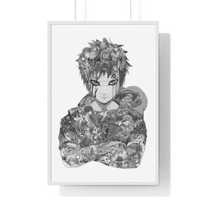 GAARA BLACK & WHITE FRAMED POSTER GAARA BLACK & WHITE FRAMED POSTER
