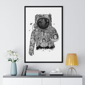 ASTRONAUT BLACK & WHITE FRAMED POSTER ASTRONAUT BLACK & WHITE FRAMED POSTER