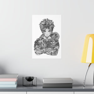GAARA BLACK & WHITE POSTER GAARA BLACK & WHITE POSTER