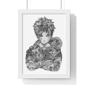 GAARA BLACK & WHITE FRAMED POSTER GAARA BLACK & WHITE FRAMED POSTER