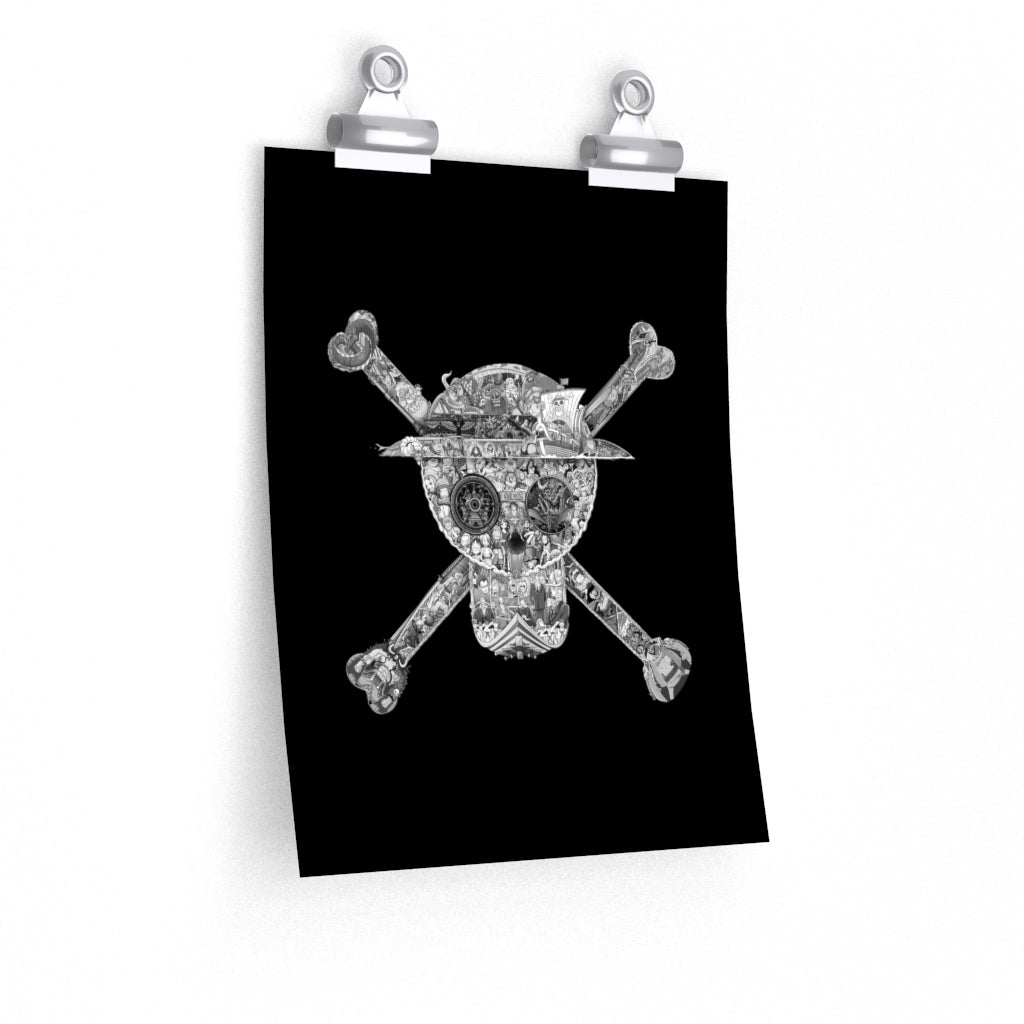 MUGIWARA JOLLY ROGER BLACK & WHITE POSTER