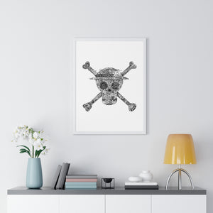 MUGIWARA JOLLY ROGER BLACK & WHITE FRAMED POSTER (WHITE BG) MUGIWARA JOLLY ROGER BLACK & WHITE FRAMED POSTER (WHITE BG)