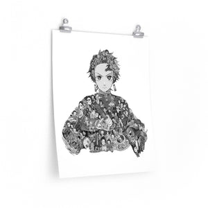 TANJIRO BLACK & WHITE POSTER TANJIRO BLACK & WHITE POSTER
