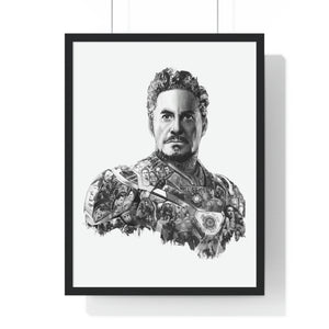 IRON MAN BLACK & WHITE FRAMED POSTER IRON MAN BLACK & WHITE FRAMED POSTER