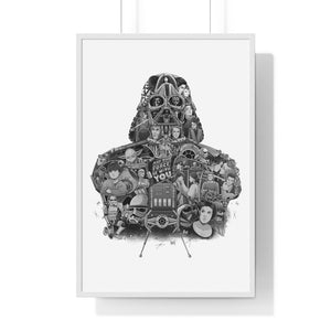 DARTH VADER BLACK & WHITE FRAMED POSTER DARTH VADER BLACK & WHITE FRAMED POSTER