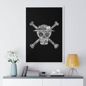 MUGIWARA JOLLY ROGER BLACK & WHITE FRAMED POSTER MUGIWARA JOLLY ROGER BLACK & WHITE FRAMED POSTER