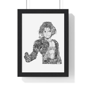 EDWARD ELRIC BLACK & WHITE FRAMED POSTER EDWARD ELRIC BLACK & WHITE FRAMED POSTER