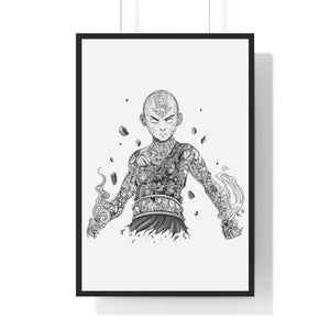 AANG BLACK & WHITE FRAMED POSTER AANG BLACK & WHITE FRAMED POSTER