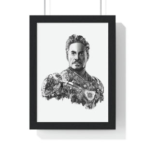 IRON MAN BLACK & WHITE FRAMED POSTER IRON MAN BLACK & WHITE FRAMED POSTER
