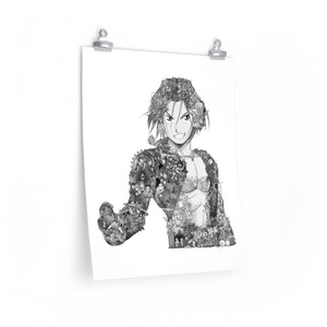 EDWARD ELRIC BLACK & WHITE POSTER EDWARD ELRIC BLACK & WHITE POSTER