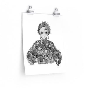 TANJIRO BLACK & WHITE POSTER TANJIRO BLACK & WHITE POSTER