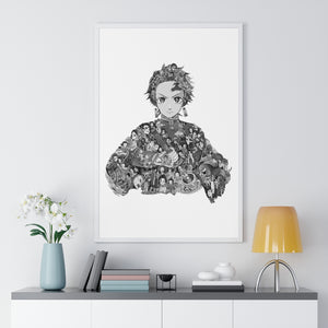 TANRJIO BLACK & WHITE FRAMED POSTER TANRJIO BLACK & WHITE FRAMED POSTER