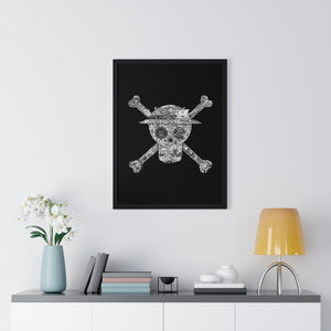 MUGIWARA JOLLY ROGER BLACK & WHITE FRAMED POSTER MUGIWARA JOLLY ROGER BLACK & WHITE FRAMED POSTER