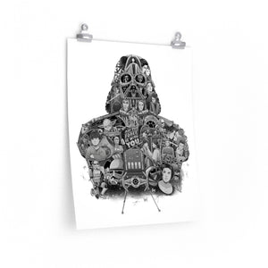 DARTH VADER BLACK & WHITE POSTER DARTH VADER BLACK & WHITE POSTER