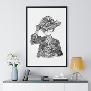 LUFFY BLACK & WHITE FRAMED POSTER LUFFY BLACK & WHITE FRAMED POSTER