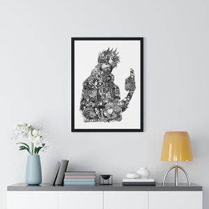 KAKASHI BLACK & WHITE FRAMED POSTER KAKASHI BLACK & WHITE FRAMED POSTER