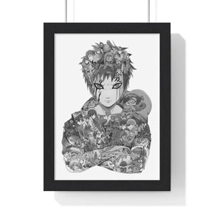 GAARA BLACK & WHITE FRAMED POSTER GAARA BLACK & WHITE FRAMED POSTER
