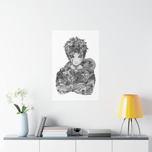 GAARA BLACK & WHITE POSTER GAARA BLACK & WHITE POSTER