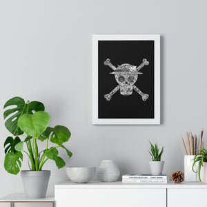 MUGIWARA JOLLY ROGER BLACK & WHITE FRAMED POSTER MUGIWARA JOLLY ROGER BLACK & WHITE FRAMED POSTER