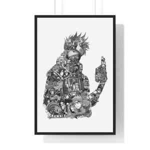 KAKASHI BLACK & WHITE FRAMED POSTER KAKASHI BLACK & WHITE FRAMED POSTER