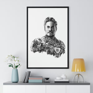 IRON MAN BLACK & WHITE FRAMED POSTER IRON MAN BLACK & WHITE FRAMED POSTER