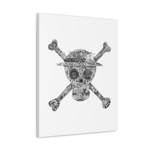 MUGIWARA JOLLY ROGER BLACK & WHITE CANVAS (WHITE BG) MUGIWARA JOLLY ROGER BLACK & WHITE CANVAS (WHITE BG)