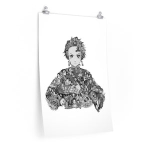 TANJIRO BLACK & WHITE POSTER TANJIRO BLACK & WHITE POSTER