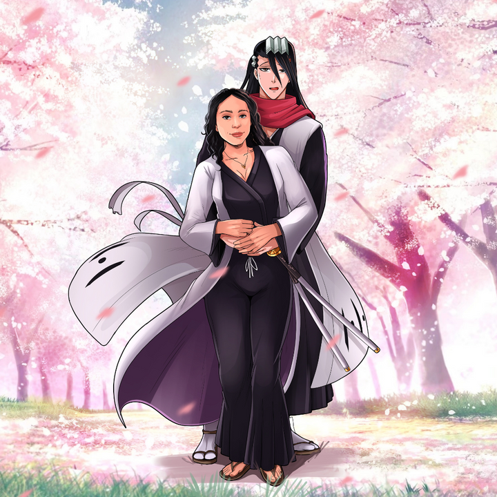 A DREAM FOR LOVE - BLEACH CUSTOM DRAWING , Bleach, Bleach Custom Drawing, Byakuya, Byakuya Kuchiki, other, Unohana Retsu