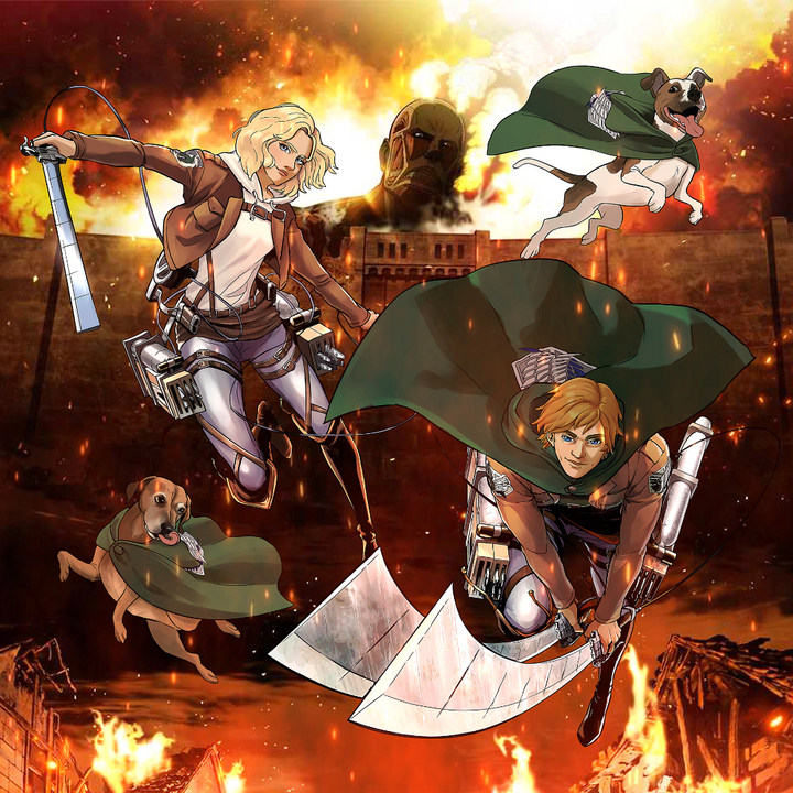 THE POWER OF SURVEY CORP - ATTACK ON TITAN CUSTOM DRAWING , Attack on Titan, Attack on Titan Custom Drawing, Eren, Eren Jaeger, Mikasa, Mikasa Ackerman, product:turn-me-attack-on-titan