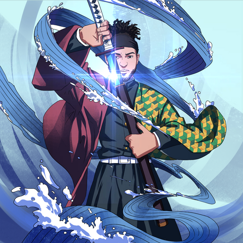 THE FINAL SKILL OF WATER BREATHING - DEMON SLAYER CUSTOM DRAWING , Demon Slayer, Demon Slayer Custom Drawing, Giyu, Giyu Tomiokua, product:turn-me-demon-slayer