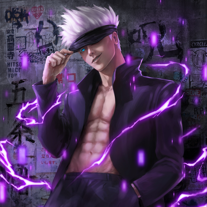 THE REAL GOJO SATORU - JUJUTSU KAISEN CUSTOM ARTWORK , Gojo Satoru, Jujutsu Kaisen, Jujutsu Kaisen Custom Drawing, product:turn-me-other-premium