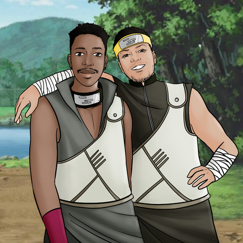 THE PERFECT NINJA BROTHERS - NARUTO CUSTOM PORTRAIT , Naruto Custom Anime Portrait, Naruto Custom Drawing, ninja, product:turn-me-ninja