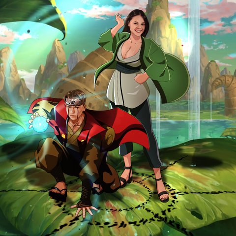 THE SANNIN COUPLE - NARUTO COUPLE CUSTOM DRAWING , Jiraiya, naruto, Naruto Couple Custom Drawing, Naruto Custom Drawing, ninja couple, product:turn-me-ninja, Tsunade