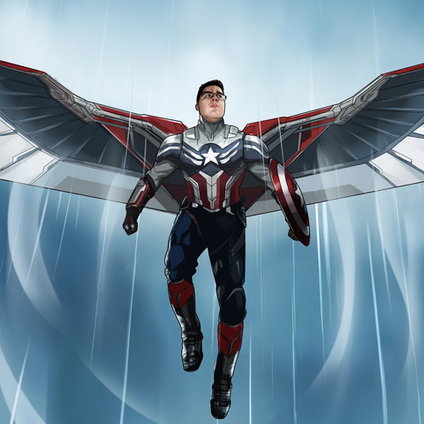 THE NEW CAPTAIN AMERICA - MARVEL CUSTOM DRAWING , Captain America, Falcon, Marvel Custom Drawing, Marvel Hero, product:turn-me-marvel-hero