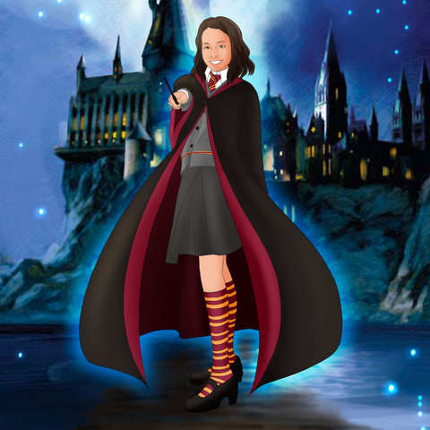 THE TALENTED WIZARD GIRL - HARRY POTTER CUSTOM DRAWING , Harry Potter, Harry Potter Custom Drawing, product:turn-me-wizard