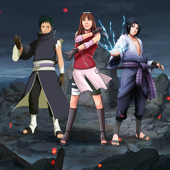 A STRONG GIRL IN THE NINJA WORLD - NARUTO CUSTOM PORTRAIT , Haruno Sakura, Naruto Custom Anime Portrait, Naruto Custom Drawing, Obito, Obito Uchiha, product:turn-me-ninja, Sasuke, Sasuke Uchiha