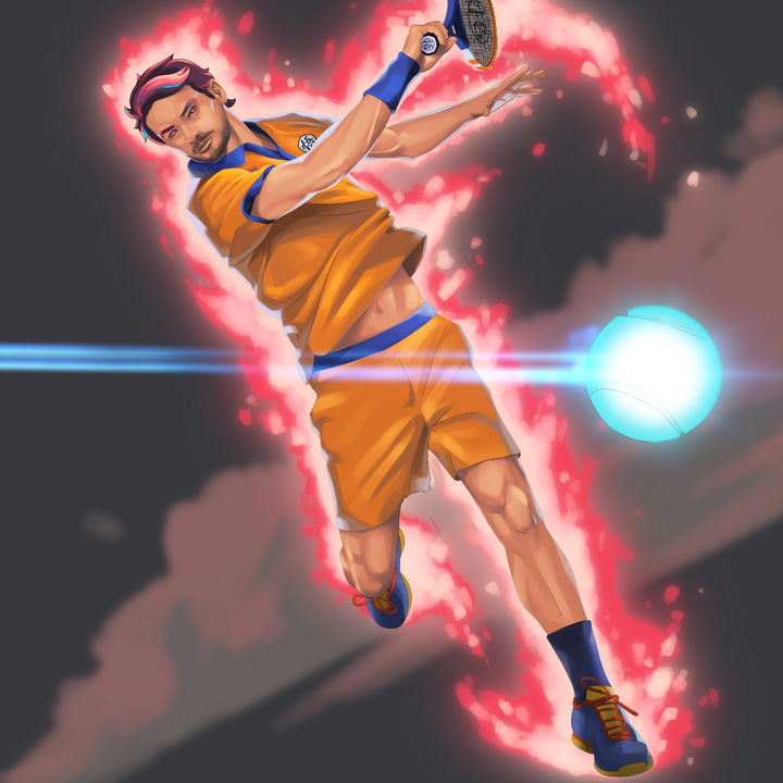 POWERFUL TABLE TENNIS PLAYER - DRAGON BALL CUSTOM DRAWING , Dragon Ball, Dragon Ball Custom Drawing, Goku, product:turn-me-saiyan-gold