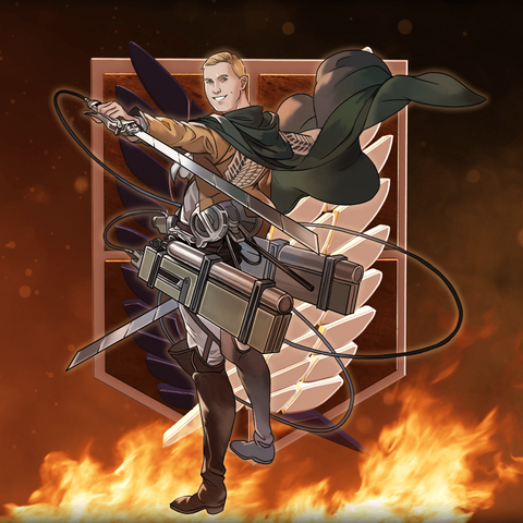 A LEADER OF SCOUT REGIMENT - ATTACK ON TITAN CUSTOM DRAWING , Attack on Titan, Attack on Titan Custom Drawing, Erwin Smith, product:turn-me-attack-on-titan