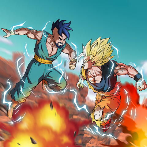 THE BATTLE OF THE YEAR - DRAGON BALL CUSTOM DRAWING , Dragon Ball, Dragon Ball Custom Anime Portrait, Dragon Ball Custom Drawing, Goku, product:turn-me-saiyan