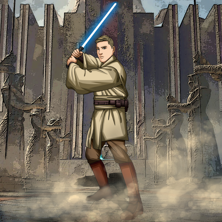 STRONG AND SMART WARRIOR, JEDI - STAR WARS CUSTOM DRAWING , Jedi, Jedi Knight, product:turn-me-other, Star Wars, Star Wars Custom Anime Portrait