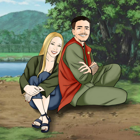 LOVE WITHOUT AGE - NARUTO COUPLE CUSTOM DRAWING , Jiraiya, naruto, Naruto Couple Custom Drawing, Naruto Couple portrait, Naruto Custom Drawing, product:turn-me-ninja, Tsunade