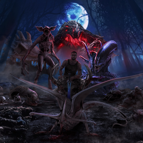 A KING OF MONSTERS - HORROR CUSTOM ARTWORK , Alien, Custom Artwork, product:turn-me-other-gold, Stranger Things