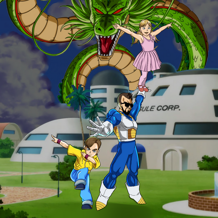 THE GREATEST SAIYAN FATHER - DRAGON BALL CUSTOM DRAWING , Dragon Ball, Dragon Ball Custom Drawing, Dragon Ball Z, product:turn-me-saiyan, Trunks, Vegeta