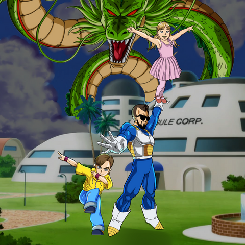 THE GREATEST SAIYAN FATHER - DRAGON BALL CUSTOM DRAWING , Dragon Ball, Dragon Ball Custom Drawing, Dragon Ball Z, product:turn-me-saiyan, Trunks, Vegeta