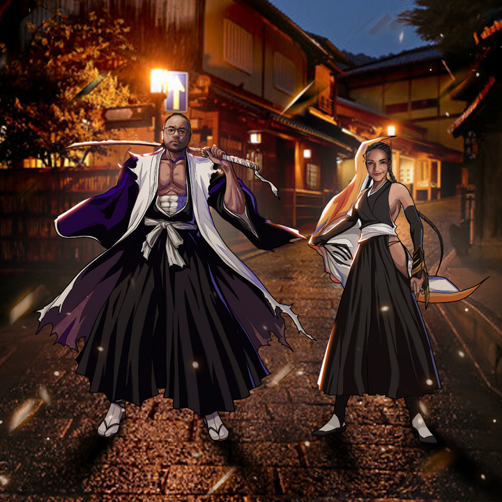 POWERFUL SHINIGAMI COUPLE - BLEACH CUSTOM DRAWING , Bleach, Bleach Custom Drawing, Kenpachi, Kenpachi Zaraki, product:turn-me-other-gold, Yachiru