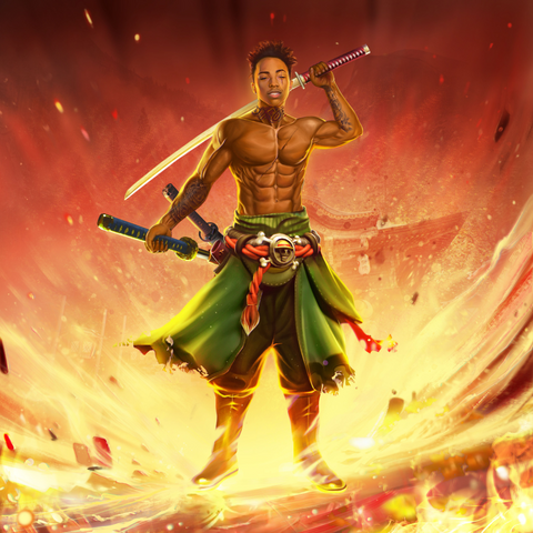 THE POWER OF THREE SWORDS - ONE PIECE CUSTOM ARTWORK , One Piece, One Piece Custom Drawing, One Piece Customized Portrait, product:turn-me-pirate-premium, Roronoa Zoro