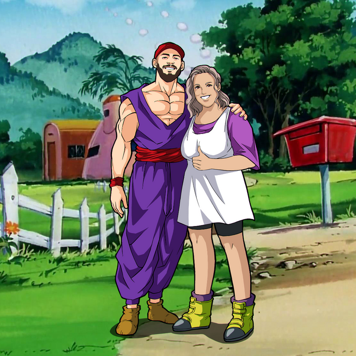 A PERFECT SAIYAN FAMILY - DRAGON BALL COUPLE DRAWING , Dragon Ball, Dragon Ball Couple Custom Drawing, Gohan, product:turn-me-saiyan, Saiyan couple, Videl